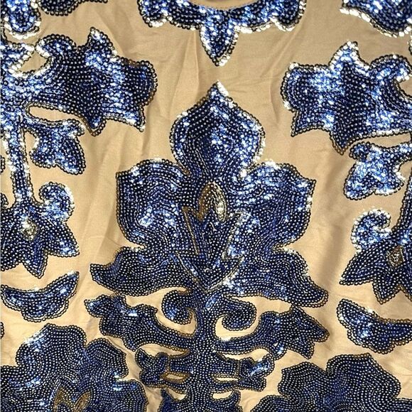 Tracy Reese for Neiman Marcus Target Brown Blue Sequin Lined Sleeveless Top Sz M - Picture 3 of 9